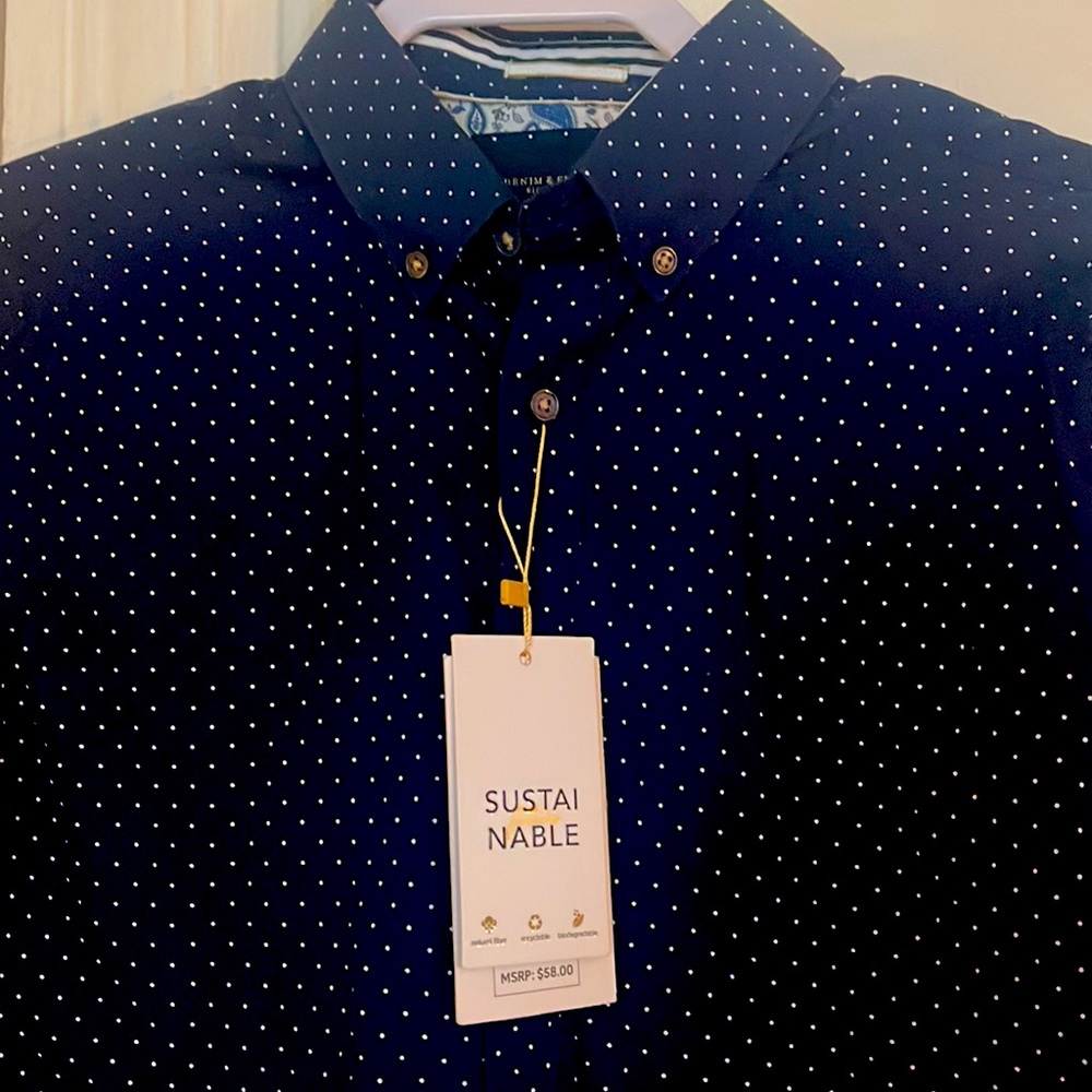 Men’s navy blue dress shirt - Picture 3 of 3